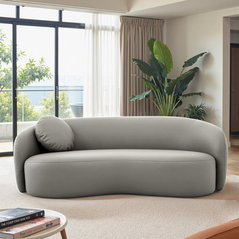 Canapé courbé de style japonais Mid-Century Grimsby, Gris