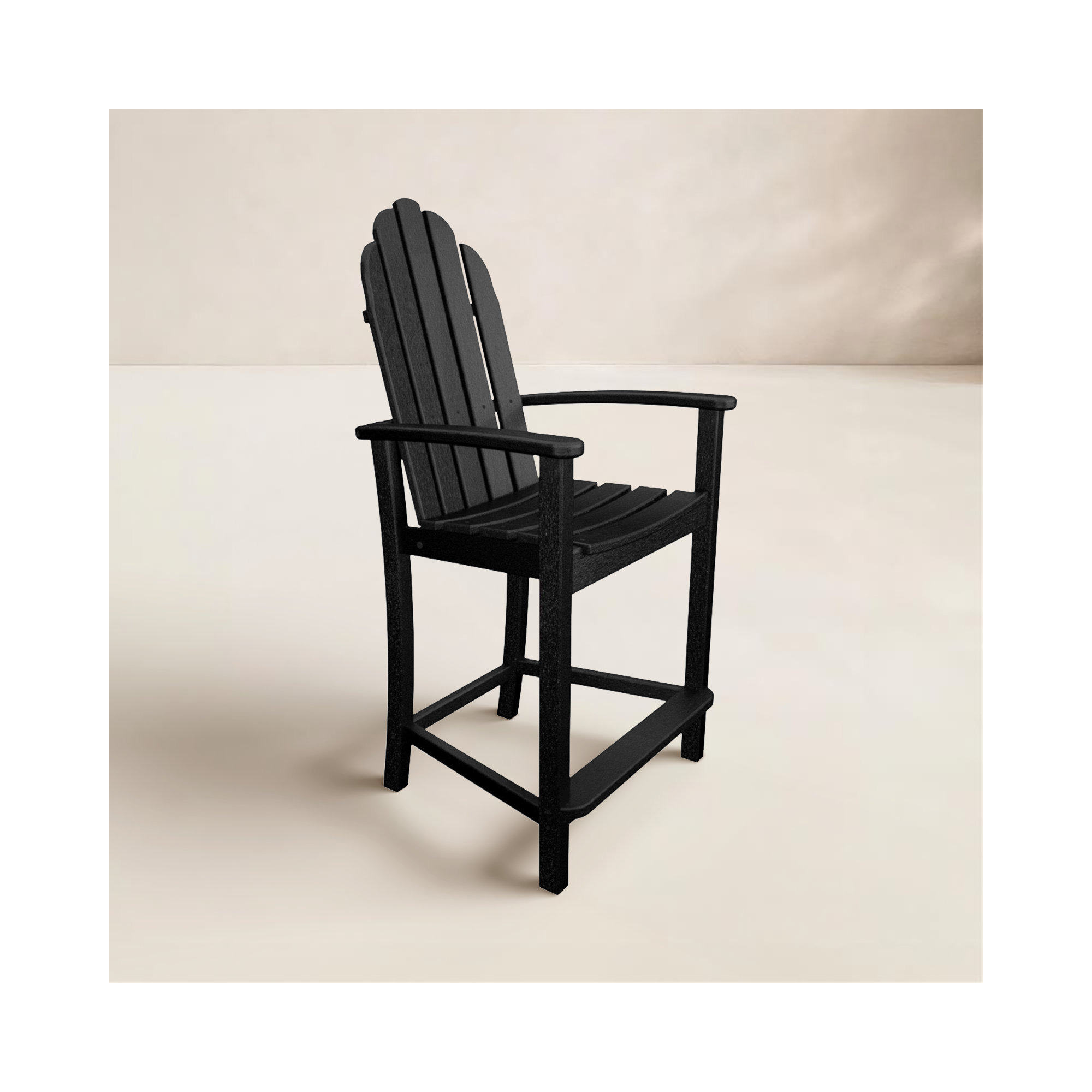 POLYWOOD Classic Adirondack Counter Chair, Black