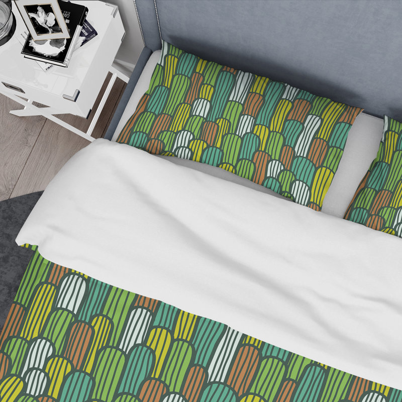 Ensemble de housse de couette en microfibre brun / vert 2 pièces
