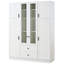Grand garde-manger de style campagnard moderne de 53,2 po avec portes en acrylique et tablettes réglables-124512703