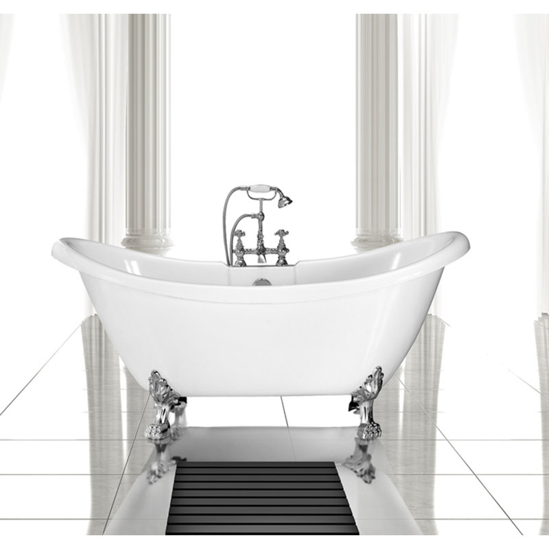 Baignoire de trempage à pattes 63 po x 28 po Meryl, Chrome poli