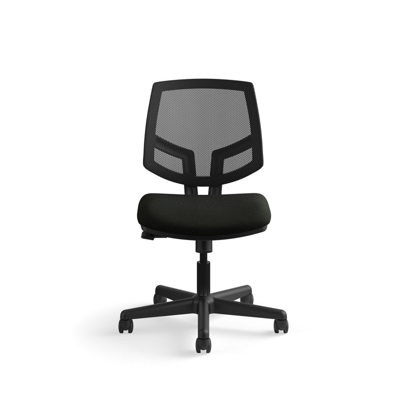 Black Mesh and Leather Adjustable Task Chair