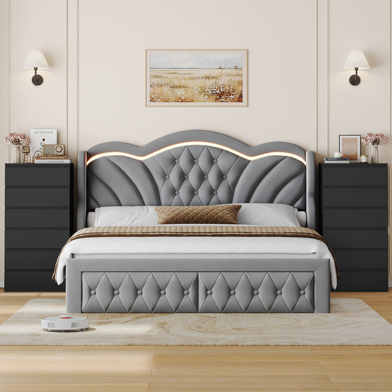👗2-Piece 6 - Drawer Dresser Set - Black, Black