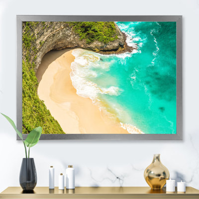 Vue aérienne de la plage tropicale turquoise III - reproduction sur toile