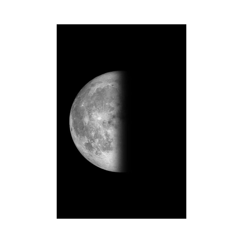 Last Quarter Moon - Black by GetYourNerdOn - Wrapped Canvas Print, 101.6 cm H x 66.04 cm W x 3.175 cm D