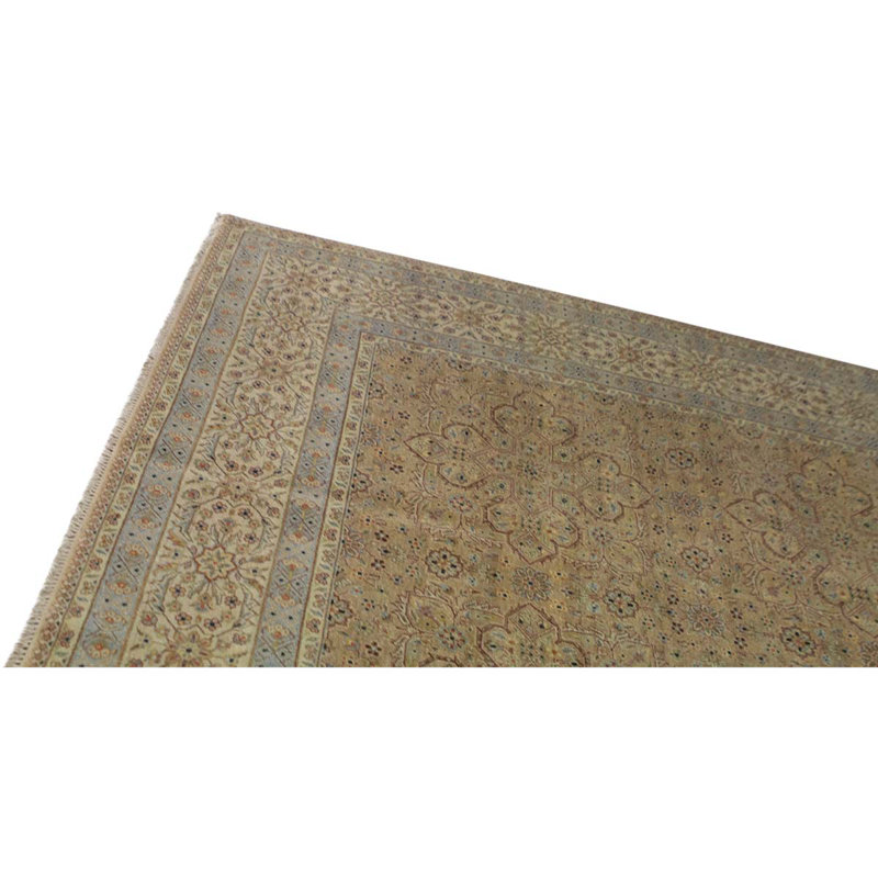Tapis oriental unique en laine noué à la main de 9 pi x 11 pi 10 po beige / brun / gris