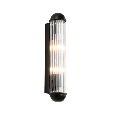 2-light Wall Sconce With Ribbed Glass Cylinder Rods