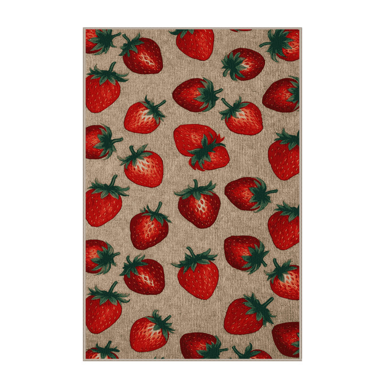  Tapis lavable à la fraise, Tapis de couloir 2 pi x 5 pi
