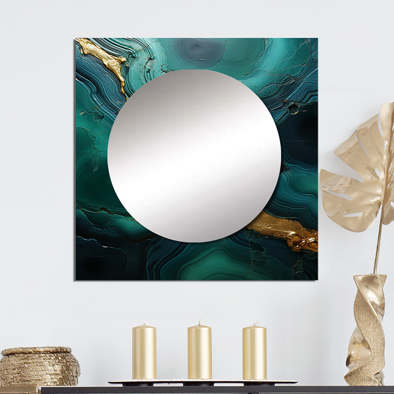 Arrayah - Miroir mural en pierre Spiritual, 29 po x 29 po