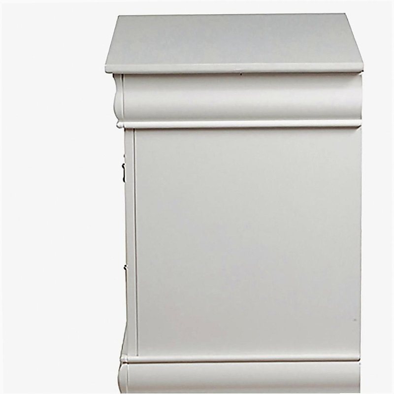 White 2-drawer Nightstand, White