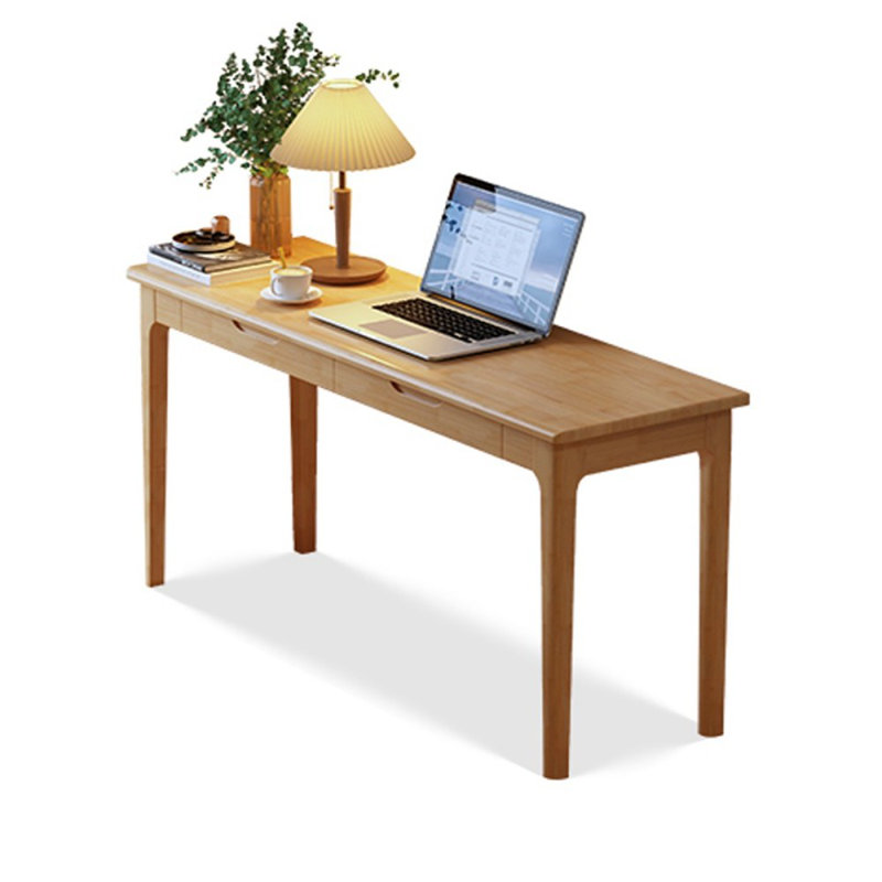 Bureaux rectangulaires en bois massif, Burlywood, H 29,53 po x l 55,12 po x P 17,72 po