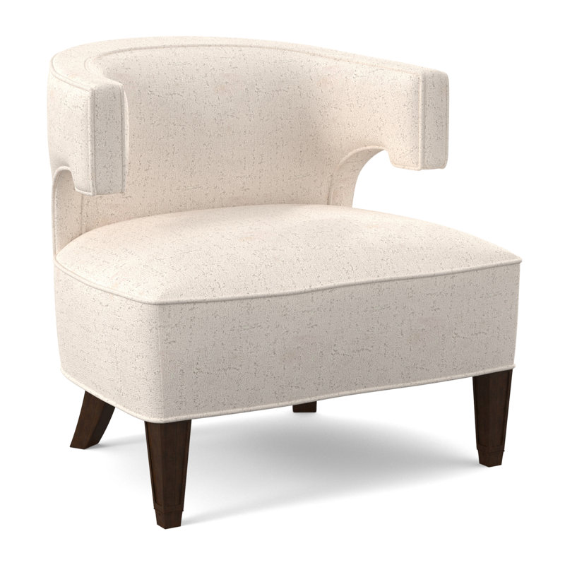 Chaise Laurel, Noyer noir, 100 % polyester ivoire Venise