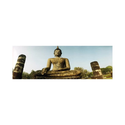 Low Angle View Of A Statue Of Buddha, Sukhothai Historical Park, Sukhothai, Thailand by Panoramic Images - Wrapped Canvas Panoramic Print