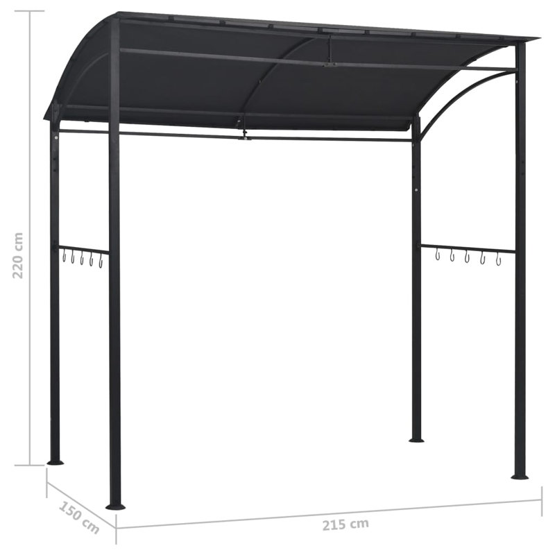 BBQ Gazebo 2.15x1.5x2.2m Anthracite Steel