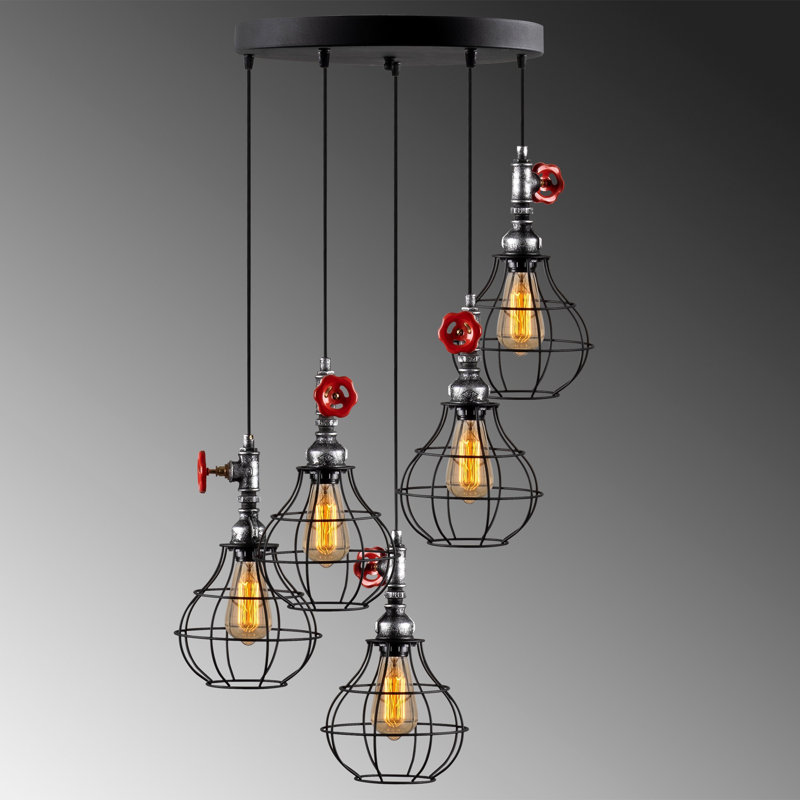 Luminaire suspendu géométrique à 5 lumières Fulford