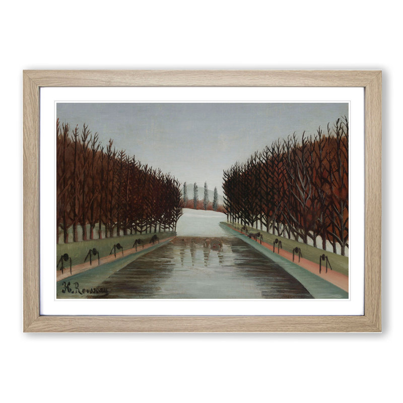 The Canal by Henri Rousseau - Picture Frame Painting, 36cm H x 48cm W x 2cm D, Oak Framed