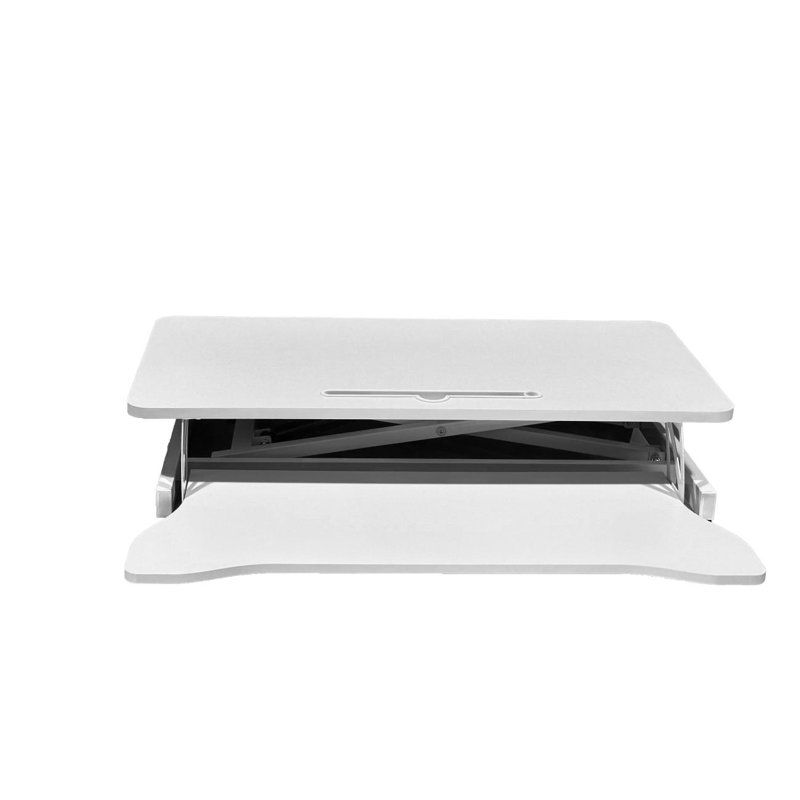 32 Inch Desk Converter, Height Adjustable Sit To Stand Riser, Dual Monitor And Laptop Workstation With Wide Keyboard Tray
