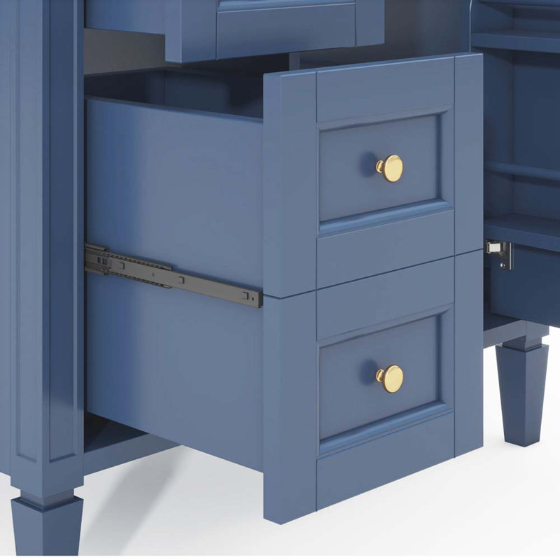 Meuble-lavabo simple 30,11 avec comptoir, Bleu