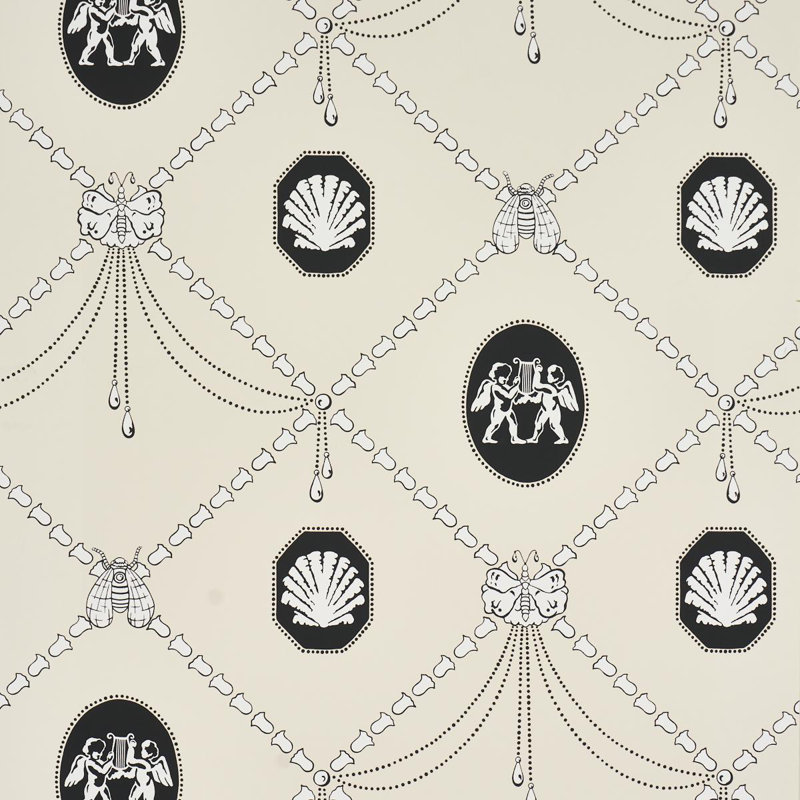 Schumacher X Backdrop Edith Wallpaper, Black