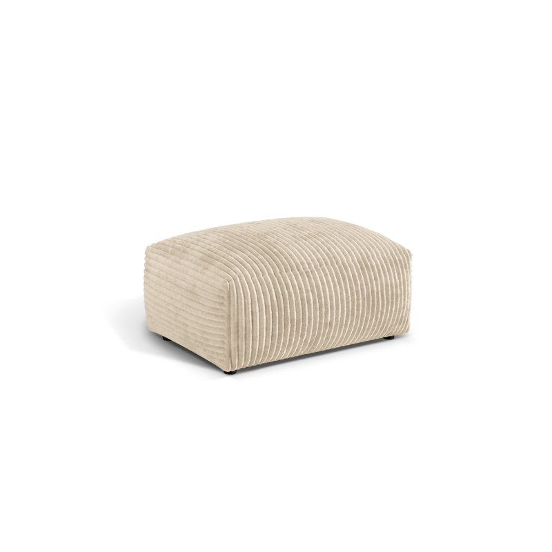 Carlens 65cm Wide Solid Colour Pouffe Ottoman, Light Beige