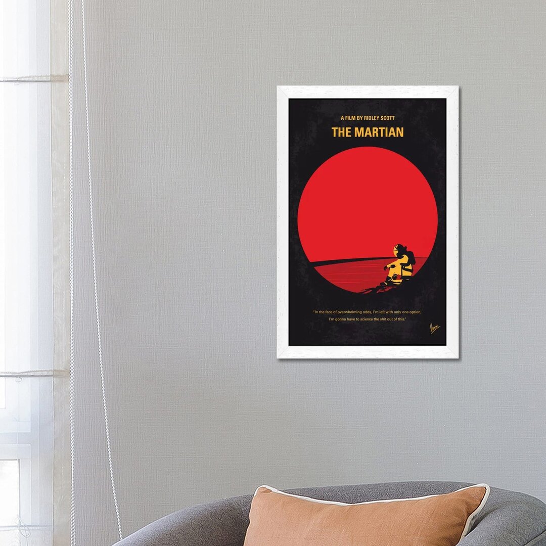 Gerahmtes Leinwandbild - Werbung „The Martian Minimal Movie Poster” von Chungkong