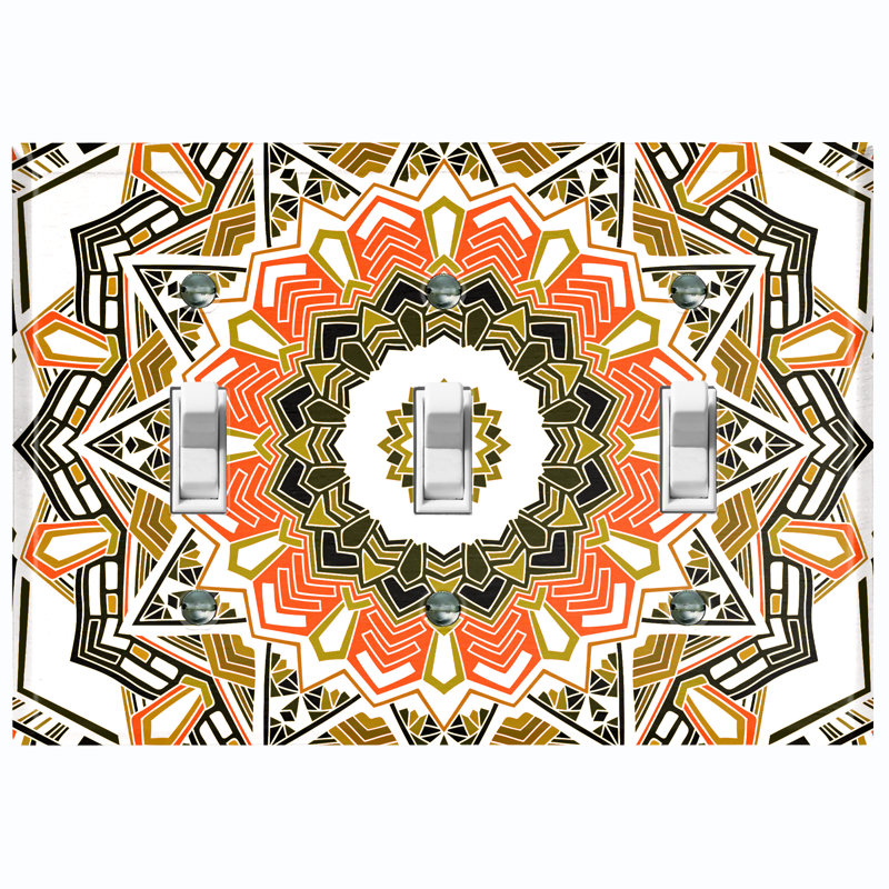Plaque murale à 3 interrupteurs à bascule Elegant Mandala