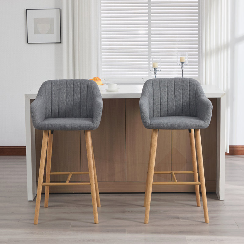 Ensemble de 2 tabourets de bar modernes, Gris