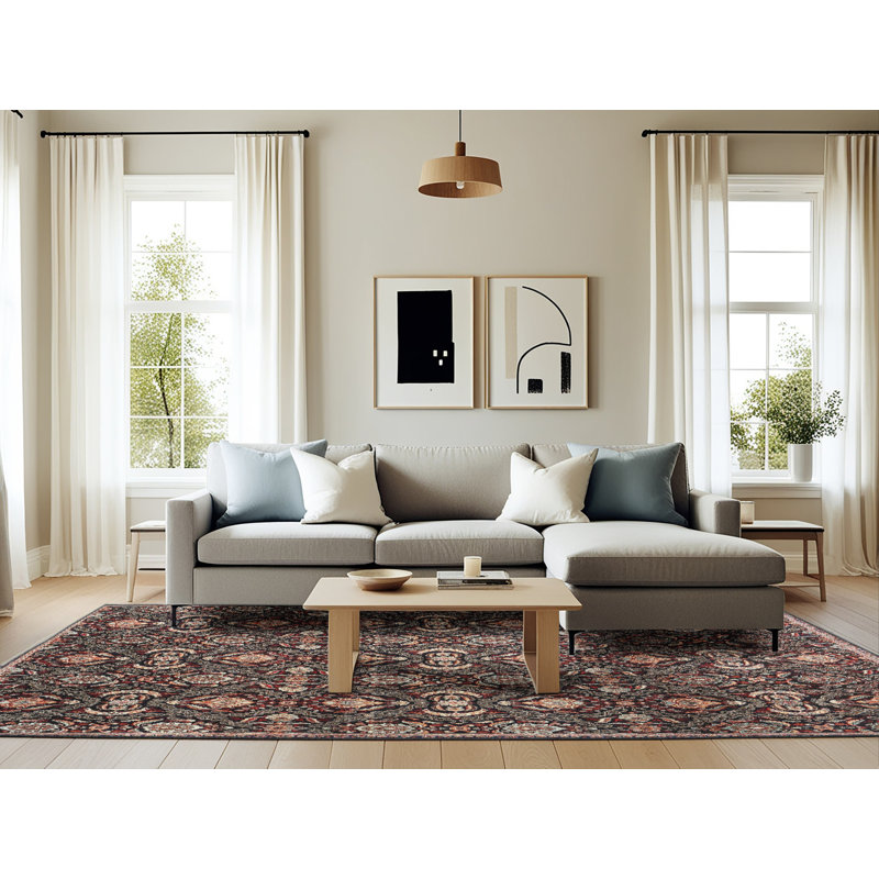 Oriental Indoor Rug, Rectangle 6' x 9'