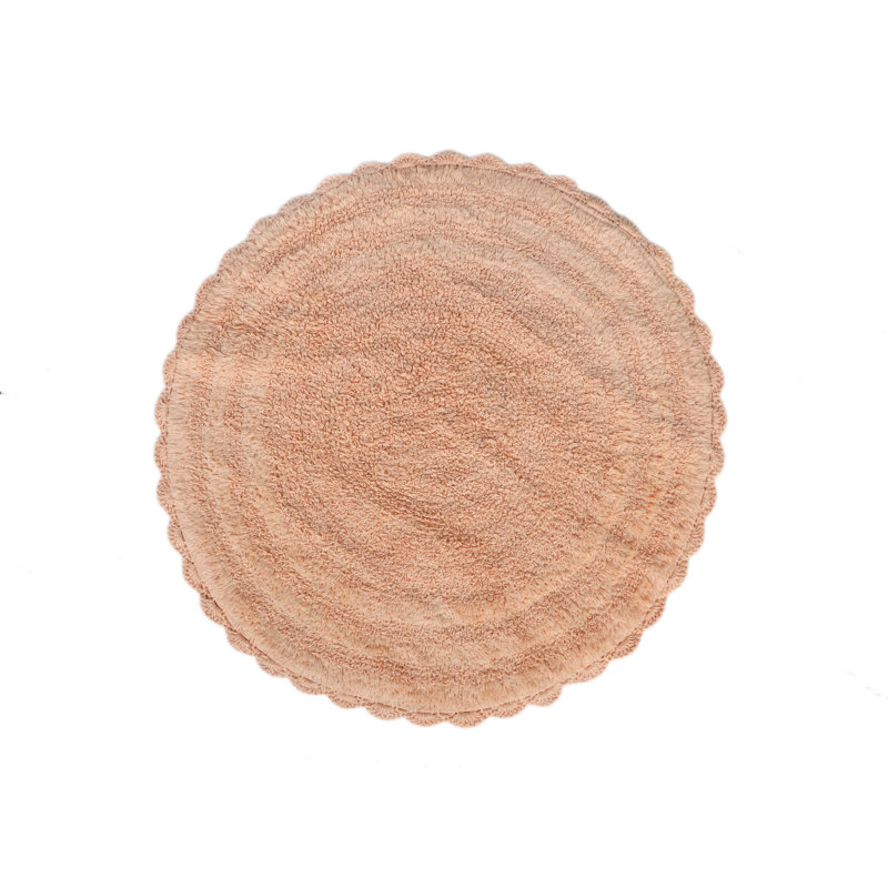 Crochet Lace Semi Bath Rug, Peach