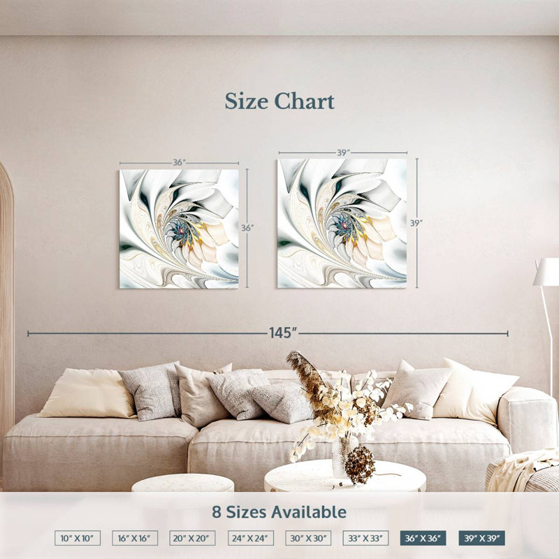 Avery Warping Floral Pattern, 39" H x 39" W