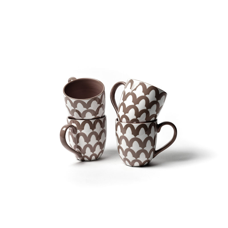 Ensemble de 4 tasses Russet Arabesque, Brun