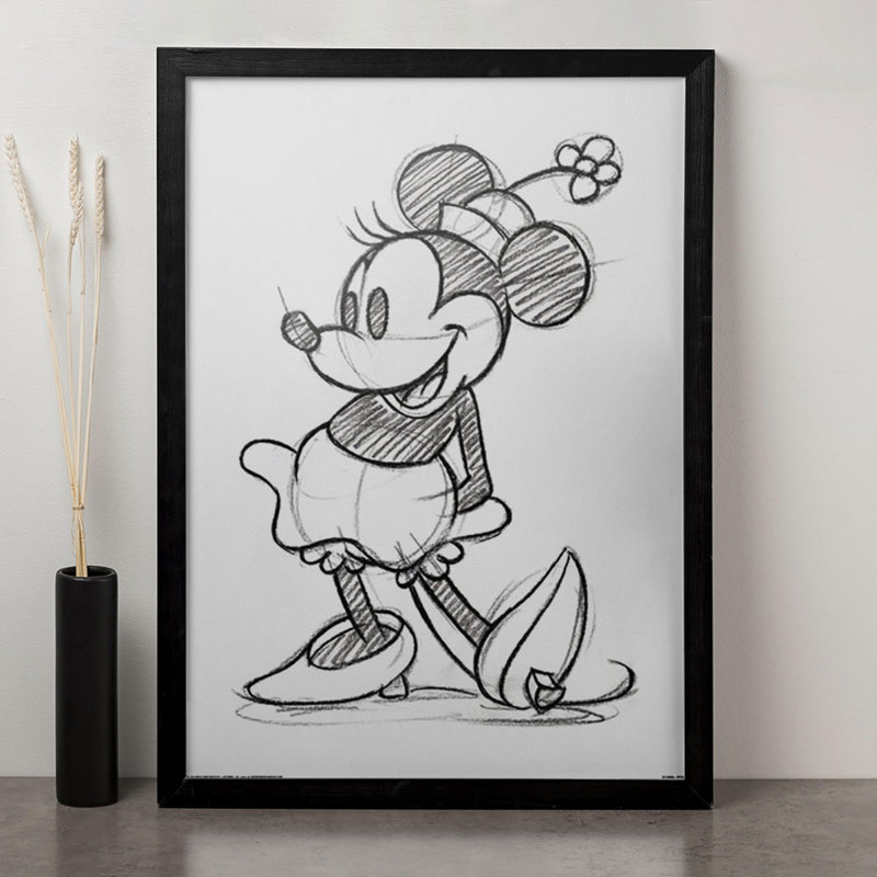 Minnie Mouse Sketched - Picture Frame Drawing