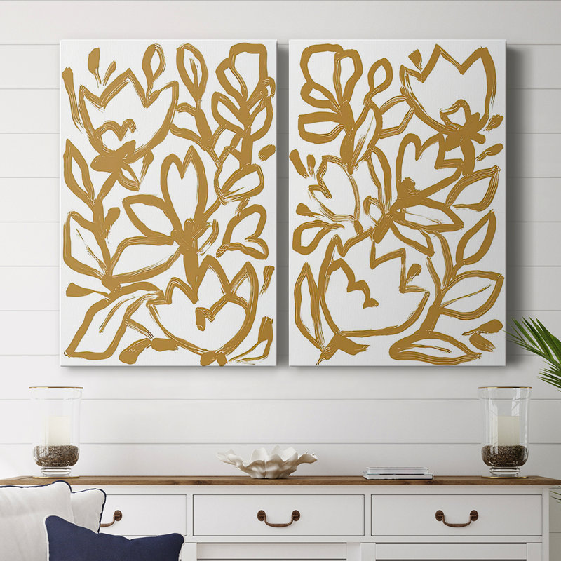 Blockbrush Garden I-Premium Gallery Wrapped Canvas -Ready to Hang