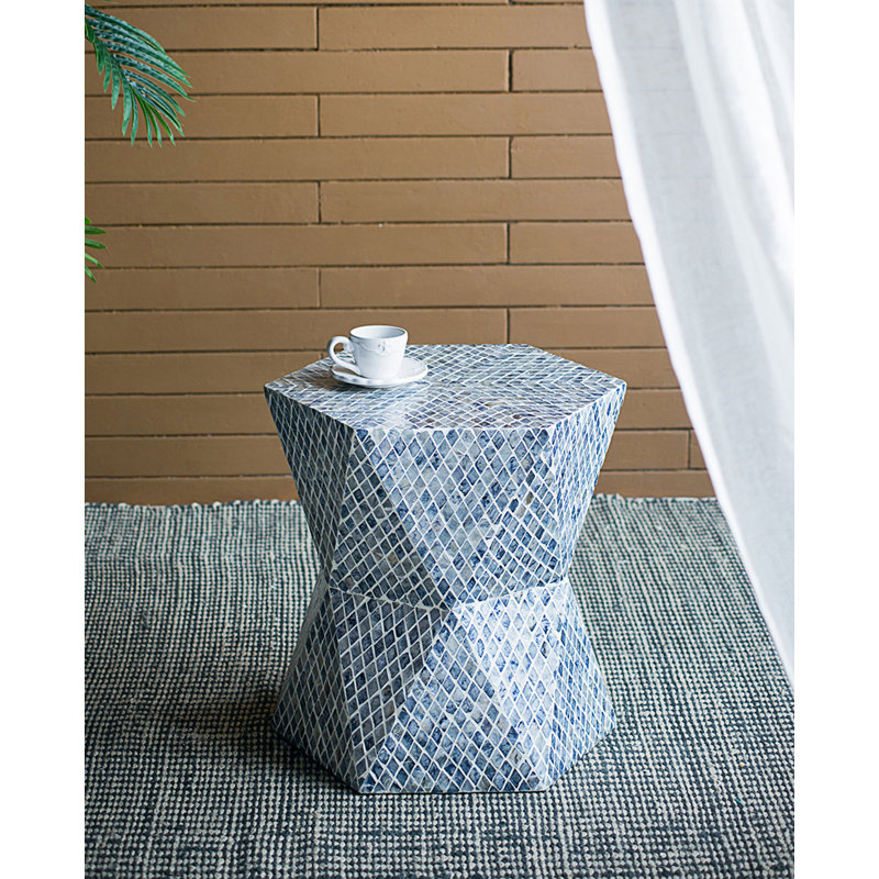 Tabouret de jardin Hexagonal Tapered Capiz