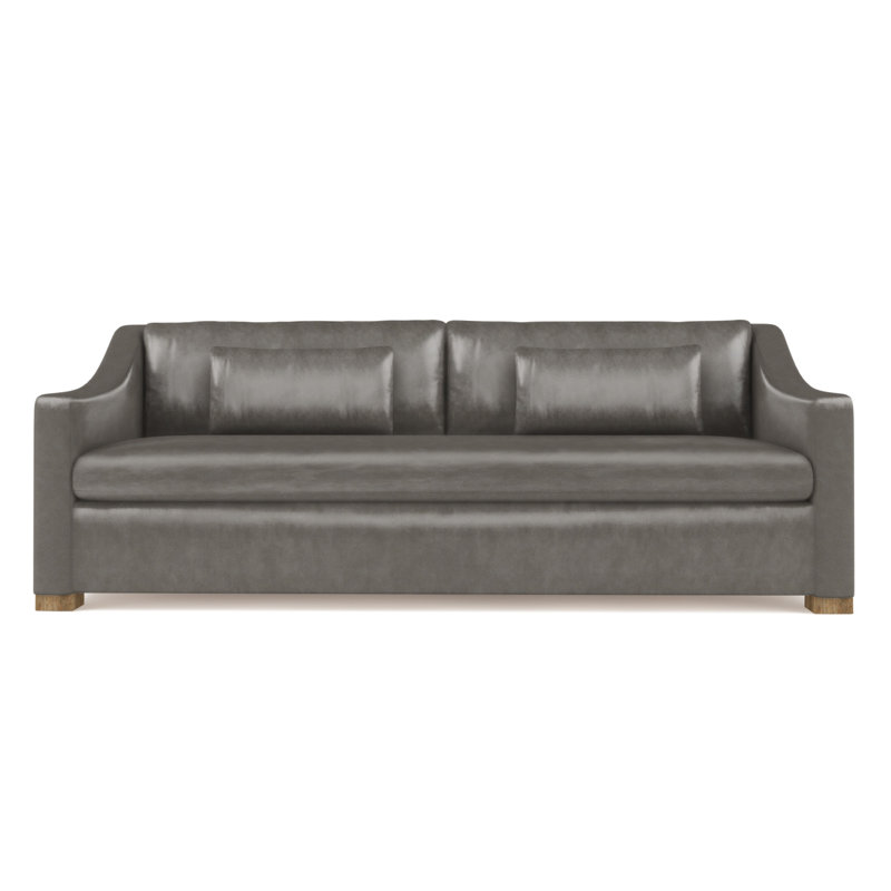 Canapé Crosby, H 32,5 po x l 84 po x P 43 po, Ponce rétro en cuir, Patiné