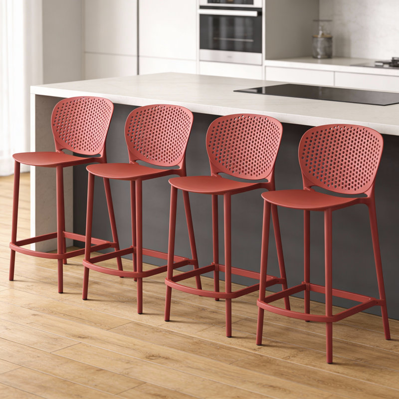 Anferny Counter Stool, Orange, Counter Stool (26" Seat Height)