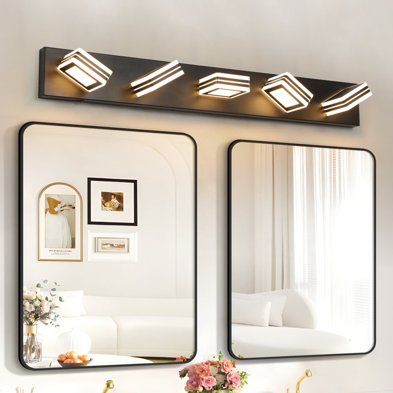 1-Lamp Black LED Dimmable Iron Vanity Light