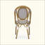 Ensemble de 2 chaises bistro d'inspiration parisienne avec structure en aluminium résistant à la rouille et osier durable-927320639