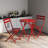 3 Piece Patio Bistro Set of Foldable Square Table and Chairs-1197822919