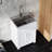 24In White Laundry Cabinet With Tub - Stainless Steel Sink Noise Mitigation Wash Construction Effortless Clean