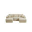 Canapé modulaire beige moderne, canapé en tissu moelleux pour le salon, aucun assemblage requis