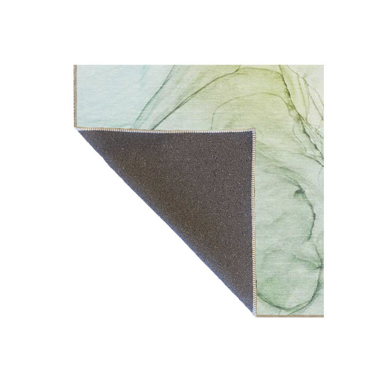 Tapis vert pastel décoratif lavable à la machine, Sous-tapis carré 3 pi 3 po inclus