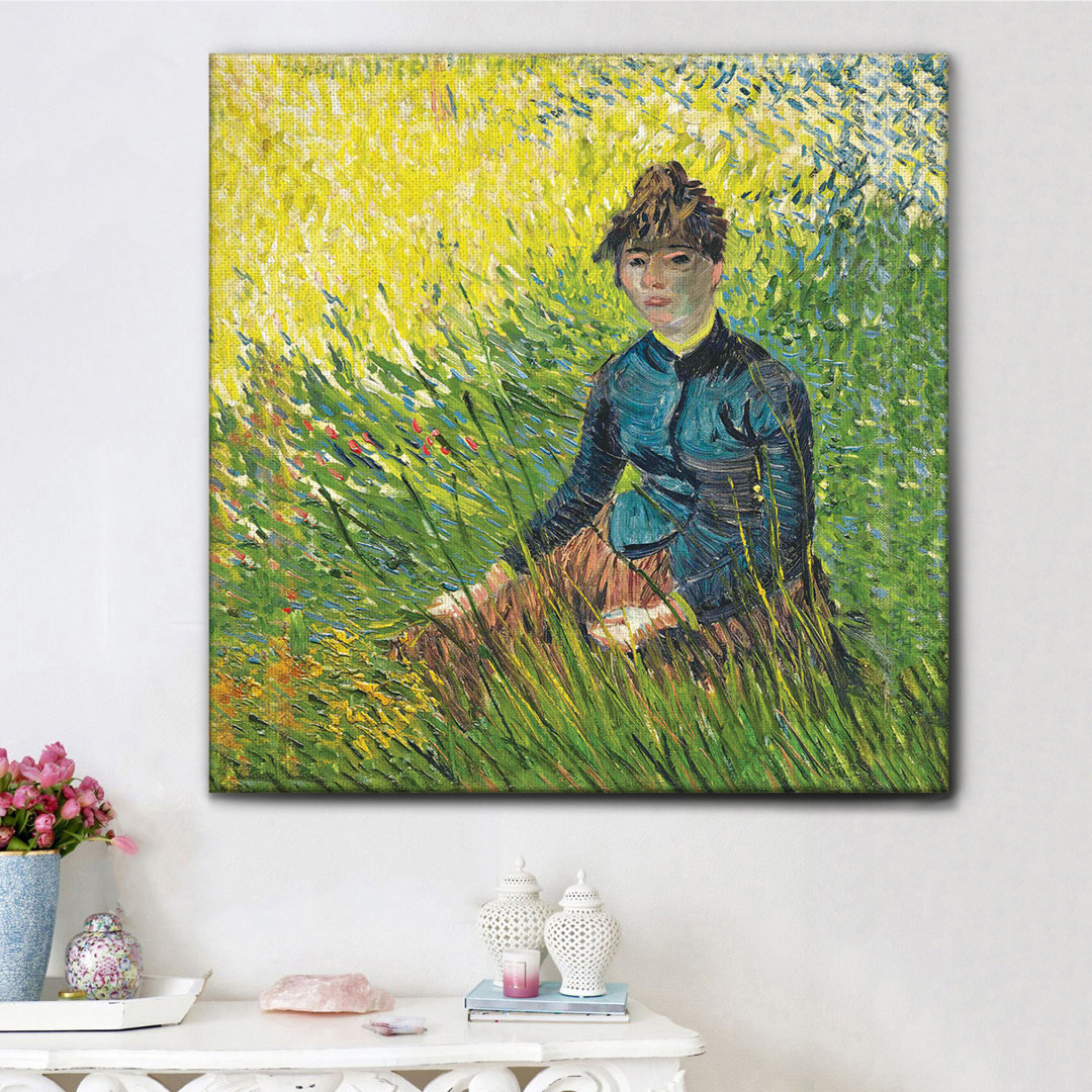 Kunstdruck Frau in einem Weizenfeld von Vincent Van Gogh