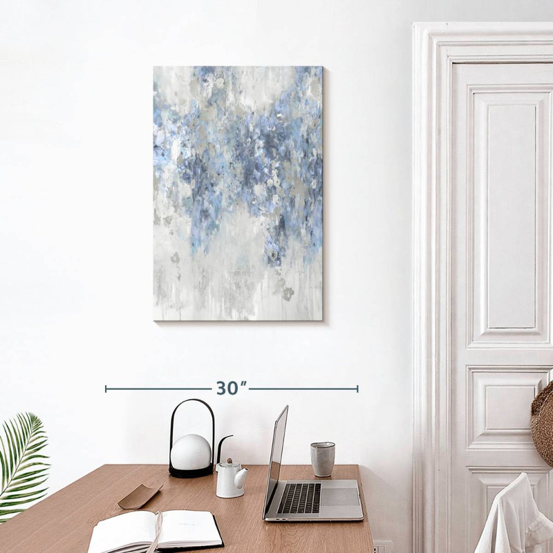 Avery Cascade Blue With Silver, 30" H x 20" W