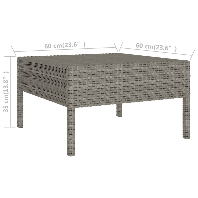 Chaise longue avec coussins 9 pièces Bayshawne, Anthracite, gris, 7