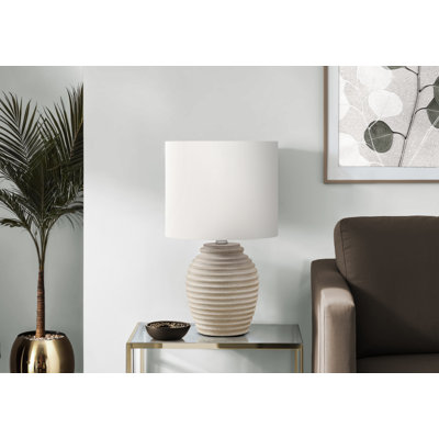 Lighting, 17"h, Table Lamp, Resin, Ivory / Cream Shade, Contemporary