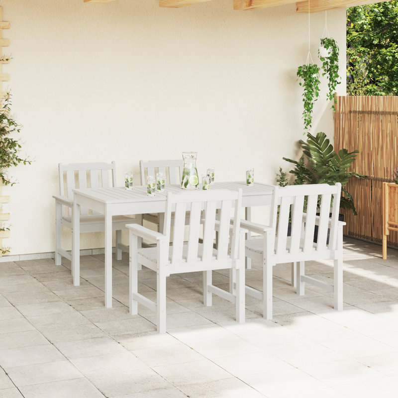 Garden Chair Polyethylene Outdoor Seating Modern Patio Furniture Lawn, White