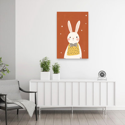 Adorable reproduction d'art mural de lapin mignon et minimaliste