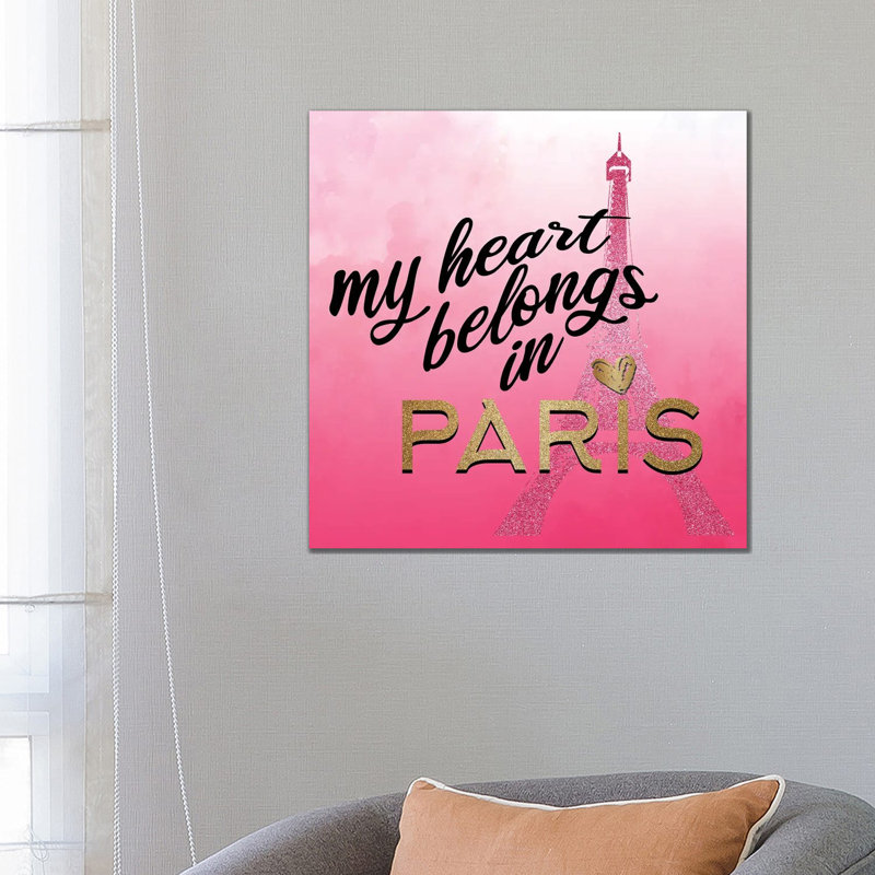 In Paris Hearts I by Kimberly Allen - Wrapped Canvas Print, 66.04 cm H x 66.04 cm W x 1.91 cm D