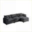 Canapé en velours côtelé gris 3 places avec repose-pieds pour petits espaces Sofas | Gris | Velours côtelé-1244126936
